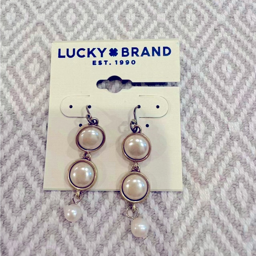 Lucky Brand Gold-Tone Pearl Earrings